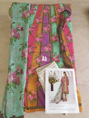 3 Piece Elegant Unstitched Dress