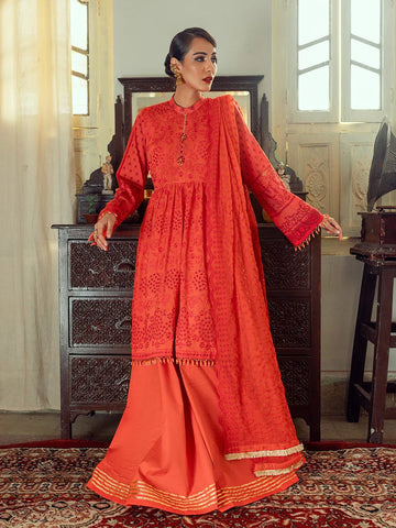3 Piece Chikankari Stitched Dress