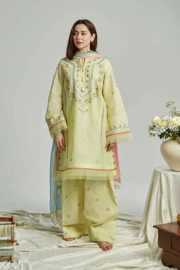 3 Piece Elegant Embroidered Unstitched Dress