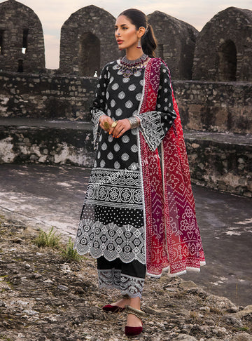 3 Piece Elegant Embroidered Cotton Stitched Dress